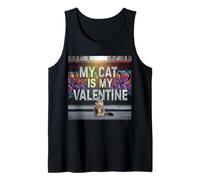 My Cat Is My Valentine Maine Coon Street Graffiti Amante de los Gatos Camiseta sin Mangas