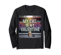 My Cat Is My Valentine Maine Coon Street Graffiti Amante de los Gatos Manga Larga