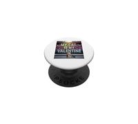 My Cat Is My Valentine Maine Coon Street Graffiti Amante de los Gatos PopSockets PopGrip Adhesivo