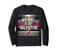 My Cat Is My Valentine Sphynx Street Graffiti Amante de los Gatos Manga Larga