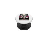 My Cat Is My Valentine Sphynx Street Graffiti Amante de los Gatos PopSockets PopGrip Adhesivo