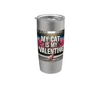 My Cat Is My Valentine Sphynx Street Graffiti Amante de los gatos Vaso térmico de acero inoxidable de doble pared