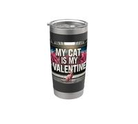 My Cat Is My Valentine Sphynx Street Graffiti Amante de los gatos Vaso térmico de acero inoxidable de doble pared