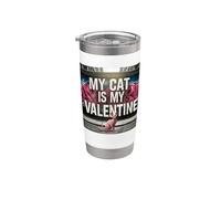 My Cat Is My Valentine Sphynx Street Graffiti Amante de los gatos Vaso térmico de acero inoxidable de doble pared