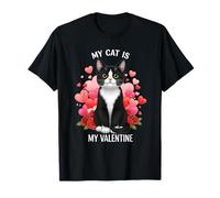 My Cat is My Valentine Tuxedo Amante de los Gatos Mujeres Camiseta