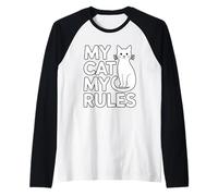 My Cat My Rules Camiseta Manga Raglan