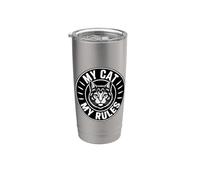 My Cat My Rules Vaso térmico de acero inoxidable de doble pared