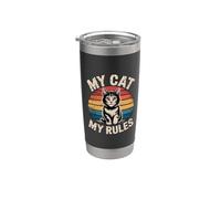My Cat My Rules Vaso térmico de acero inoxidable de doble pared