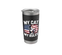 My Cat My Rules Vaso térmico de acero inoxidable de doble pared