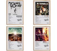 My Chemical Romance - Pósteres limitados firmados con portada de álbum de música, impresiones en HD, lienzo, arte de pared, habitación, juego de 4 imágenes estéticas para música, aula, dormitorio