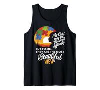 My Child See Differently Autistic Autism Awareness Mom life Camiseta sin Mangas