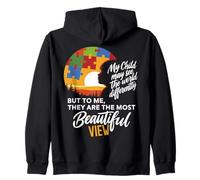 My Child See Differently Autistic Autism Awareness Mom life Sudadera con Capucha
