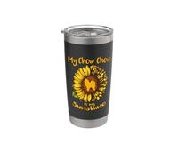 My Chow Chow Dog is My Sunshine Perro de girasol Vaso térmico de acero inoxidable de doble pared