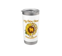 My Chow Chow Dog is My Sunshine Perro de girasol Vaso térmico de acero inoxidable de doble pared