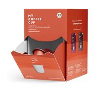 My Coffee Cup Mega Box LUNGO DECAF - Café orgánico I 100 Cápsulas para máquinas Nespresso®³ de cápsulas I Compostable en casa y jardín - 0% aluminio I Cápsulas de café sostenibles