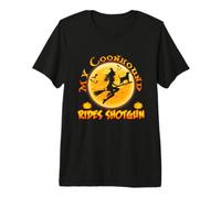 My Coonhound Dog Rides Shotgun Funny Halloween Costumes Camiseta Premium