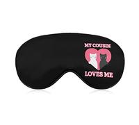 My Cousin Loves Me Sleep Eye Mask Cubiertas suaves para los ojos Bloqueo de luces Venda para los ojos con correa ajustable para siesta de viaje