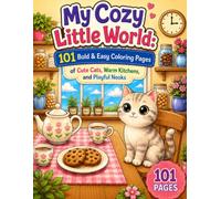 My Cozy Little World: 101 Bold & Easy Coloring Pages of Cute Cats, Warm Kitchens, and Playful Nooks