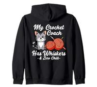 MY Crochet Coach HAS Whiskers and Zero Chill Sudadera con Capucha