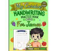 My Cursive Handwriting Practice Book Preschool: Cursive Handwriting Practice Book for Kids: Trace Letters A-Z with Fruits & Vegetables