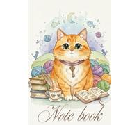 My Cute Cat Notebook: Watercolor Orange Cat Playing with Yarn Balls - Wide Ruled Journal for School, Work, and Journaling (6x9 inches, 120 Pages)