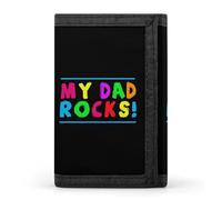 My Dad Rocks - Carteras triples con tarjetero para dinero, 8 ranuras, llavero, ventana para fotos para hombres y mujeres, Estilo-7, Talla única, Para todas las estaciones