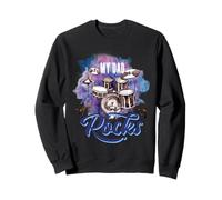 My Dad Rocks Drummer Musician Baquetas Batería esencial Sudadera