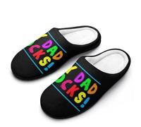 My Dad Rocks - Pantuflas de franela para hombre, espuma viscoelástica, suaves, cálidas, estampadas, estilo 10, 43/44 EU