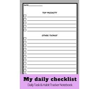 My daily checklist: Daily Task & Habit Tracker Notebook