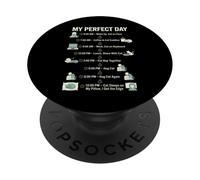 My Day Cat Schedule, Divertida Vida Felina para Amantes de los Gatos PopSockets PopGrip Adhesivo