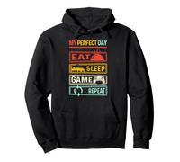 My Day Eat Sleep Game Repeat Funny Gamers Vintage Sudadera con Capucha