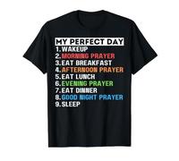 My Day Pray Oración Orando Mamá Papá Abuelo Abuelo Camiseta gráfica económica, Hombre, Negro, S