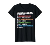 My Day Pray Oración Orando Mamá Papá Abuelo Abuelo Camiseta gráfica económica, Mujer, Negro, S