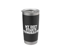 My Diet Starts Tomorrow La dieta empieza mañana Vaso térmico de acero inoxidable de doble pared