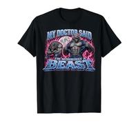 My Doctor Said I'm Morbidly A Beast Funny Werewolf Meme Camiseta gráfica económica, Hombre, Negro, S