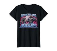 My Doctor Said I'm Morbidly A Beast Funny Werewolf Meme Camiseta gráfica económica, Mujer, Negro, M