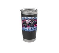 My Doctor Said I'm Morbidly A Beast Funny Werewolf Meme Vaso térmico de acero inoxidable de doble pared