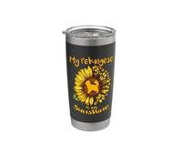 My Dog Is My Sunshine Sunflower Pekingese Dog Paw Lover Vaso térmico de acero inoxidable de doble pared