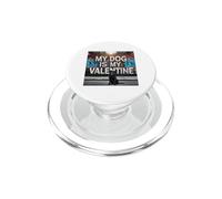 My Dog Is My Valentine Graffiti Labrador Retriever Negro PopSockets PopGrip para MagSafe