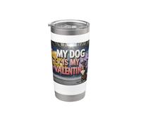 My Dog Is My Valentine Gran Danés Street Graffiti Dog Lover Vaso térmico de acero inoxidable de doble pared
