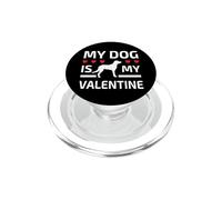 My Dog Is My Valentine Shirt Paw Heart Pet Owner PopSockets PopGrip para MagSafe