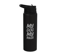 My Dog My Rules Dueño de perro divertido Citas divertidas de amor para perros Stainless Steel Insulated Water Bottle