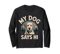 My Dog Says Hi Pet Owner Companion Greetings |- Manga Larga
