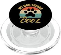 My Dog Thinks I'm Cool Funny Dog Lover Retro Colores PopSockets PopGrip para MagSafe