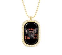 My Dog Thinks Im Cool Pet Parent Dog Lover - Collar con colgante divertido para mujer, joyería de moda personalizada, collares de diamantes para boda, cumpleaños, oro y plata, talla única, Metal, No