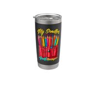 MY DOODLES PAY THE RENT ON PAPER Vaso térmico de acero inoxidable de doble pared