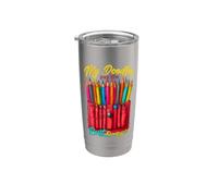 MY DOODLES PAY THE RENT ON PAPER Vaso térmico de acero inoxidable de doble pared