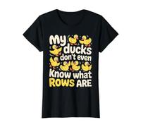 My Ducks Don't Even Know What Rows Are Caos - Camiseta gráfica económica, Mujer, Negro, M