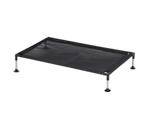 My Duque: COOLA Cama para Mascotas, Grande, Color Negro, 35.5 x 23.5 Pulgadas, Tela de Malla Transpirable, Estructura elevada para articulaciones, Marco de Acero, Gorra de Animal de 55 Libras
