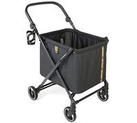 MY DUQUE MAX Carro para la Compra - Carrito de la Compra Personal, Carro de Compra Plegable con 4 Ruedas, Freno de pie, portabebidas y diseño Moderno, Capacidad máxima de Carga: 25kg
